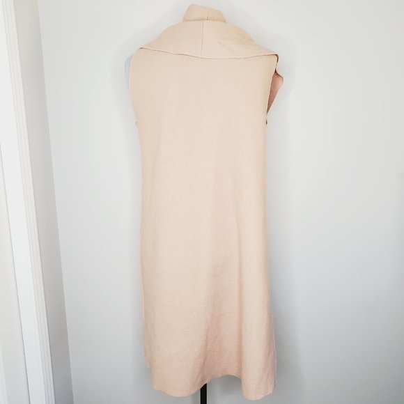 ANTHRO MOTH 100% Wool Camel Sleeveless Cardigan - Picture 6 of 12